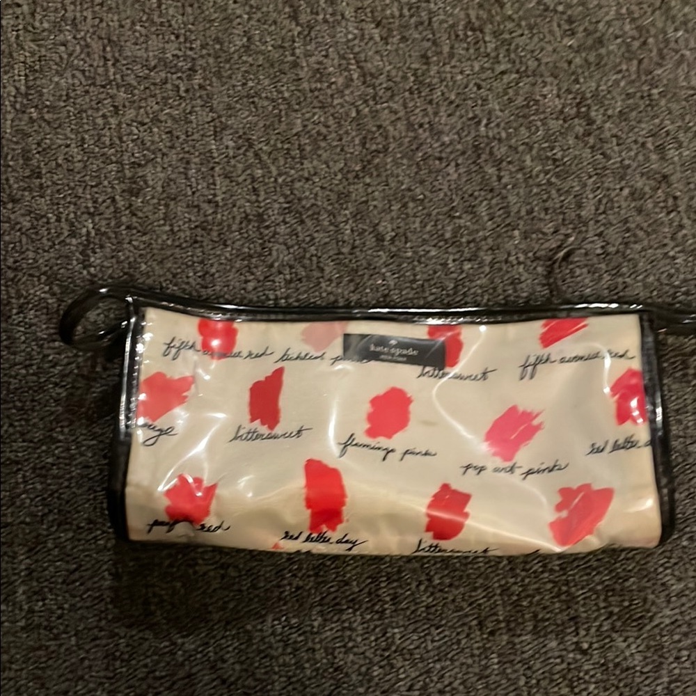 Kate Spade Cream and Red Cosmetic Bag